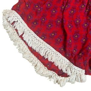Natural Life | Live happy Red Floral Fringe Shorts XS/S